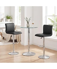 Slickblue Set of 2 Bar Stools with Adjustable Height, Swivel Seat and Footrest