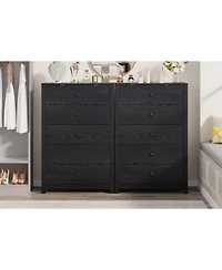 homfan Tall 5 Drawer Dresser with Deep Drawers and Metal Knobs for Bedroom, Entryway, Hallway