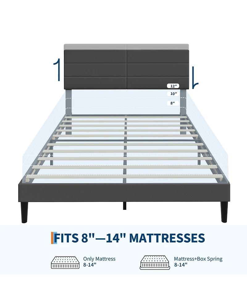 homfan Upholstered Platform Bed Frame