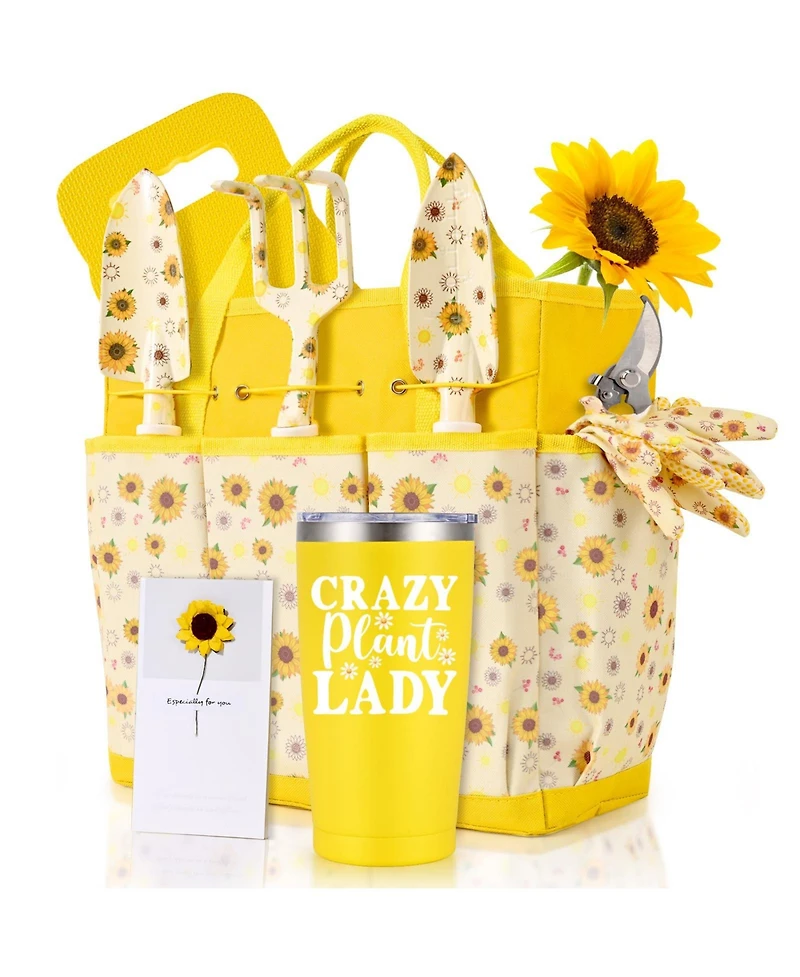 Xdovet Gardening Hand Tools Sunflower Set Bag Women Mom Gift