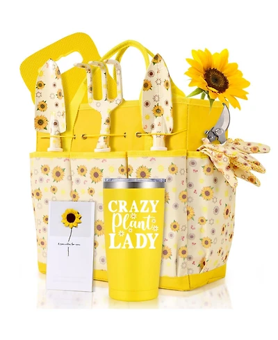 Xdovet Gardening Hand Tools Sunflower Set Bag Women Mom Gift