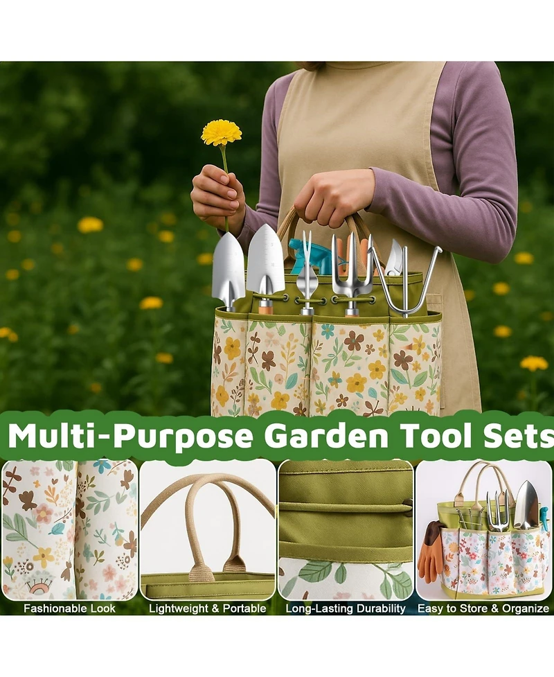 Xdovet Gardening Tools Set Heavy Duty Tote Bag Rust-proof Non-slip Gift