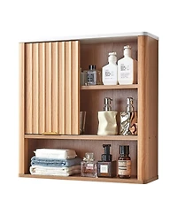 Phying Wall Mounted Bathroom Cabinet Over Toilet Storage Medicine Cabinet Multifunctional Hanging Organizer for Home Storage