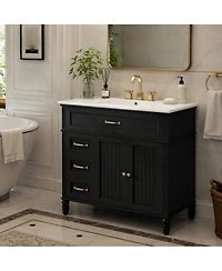 Phying 36 Inch Bathroom Vanity with Sink Freestanding Bathroom Storage Cabinet Modern Single Package Bathroom Vanity Cabinet for Home Bathroom Decor