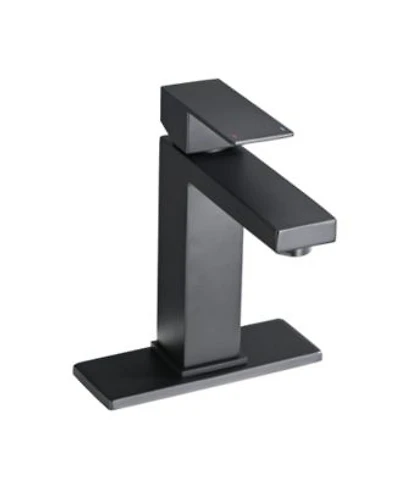 Busdays Single Hole Single Handle Stainless Steel Bathroom Sink Faucet with Deckplate Drain Assembly