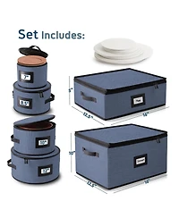 StorageBud Fine China Storage Containers, 6 Piece Dish Storage Containers