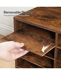 Slickblue Wooden Literature Organizer with 36 Compartments for Files and Documents