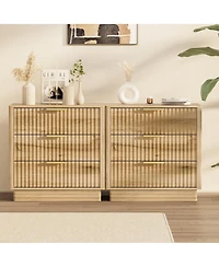 homfan 3 Drawer Dresser, 23 Inch Wood Chest of Drawers with Metal Handles for Bedroom or Living Room, Spacious Bedside Table and End Table