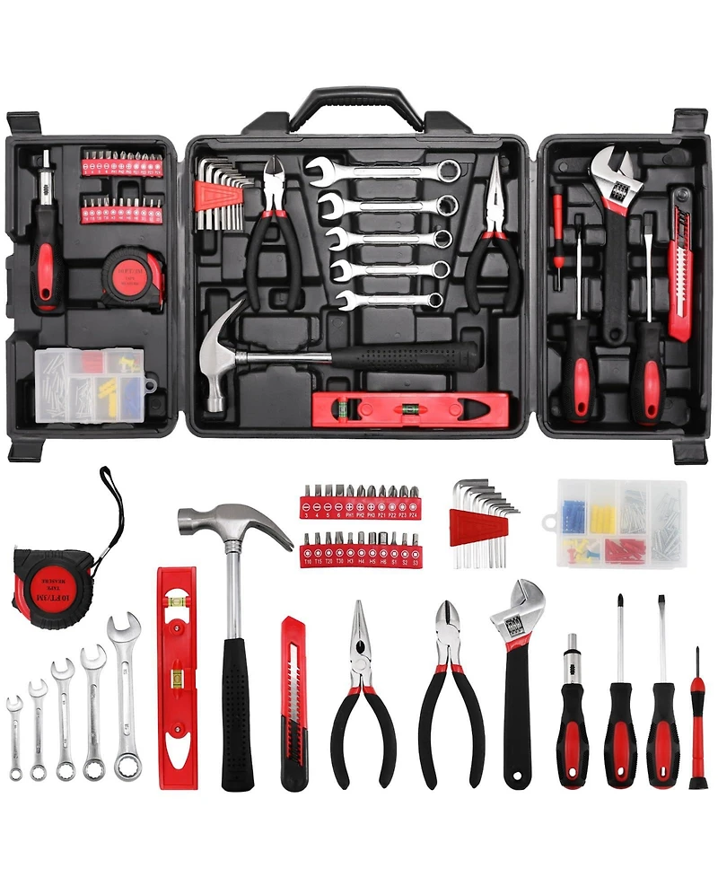 Xdovet 147-Piece Tool Set Home Repair Kit with Storage Box Adjustable Wrench Pliers
