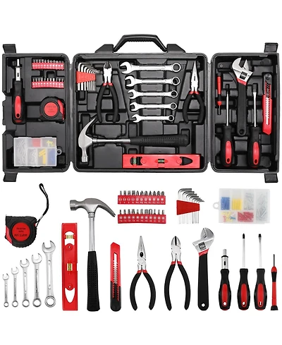 Xdovet 147-Piece Tool Set Home Repair Kit with Storage Box Adjustable Wrench Pliers