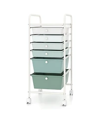 Slickblue 6 Drawer Rolling Storage Cart Multifunctional Organizer for Home Use