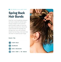 Gimme Beauty Spring Back Hair Bands - No-Snag Elastic Bands for Medium Hair - Gentle Ponytail Holders