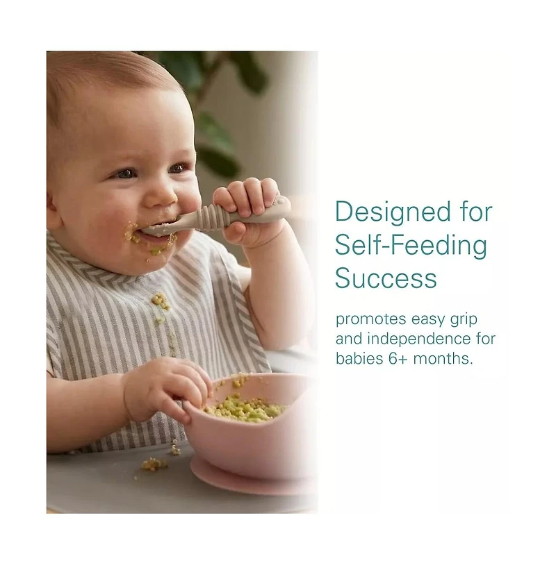 Sperric Silicone Baby Feeding Set, Suction Bowls with Lids, 4-Pack Led Weaning Spoon , and Fruit Feeders