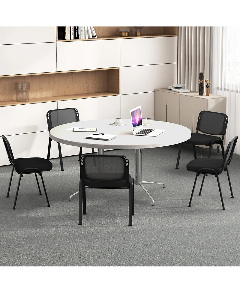 Gymax Set of 15 Mesh Conference Room Chairs with Upholstered Fabric Seat for Home Office