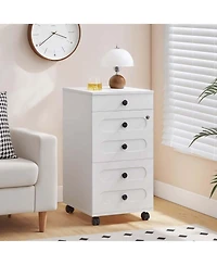 Slickblue Rolling File Cabinet with 3 Drawers and Lock for Letter Size Files
