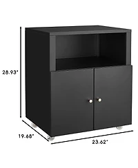 homfan Metal Mobile File Cabinet with Lockable Doors – Adjustable Shelf Rolling Under Desk Storage Organizer and Printer Stand for Home Office
