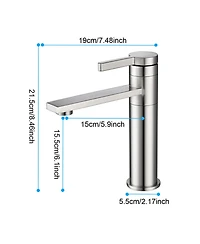 Midola Single Handle Sink Vanity Bathroom Faucet Stainless Steel with Brushed Nickel for Bathroom