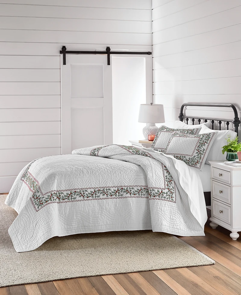 Charter Club Festive Frame Quilted 3-Piece Quilt Set, King, Macy's Exclusive