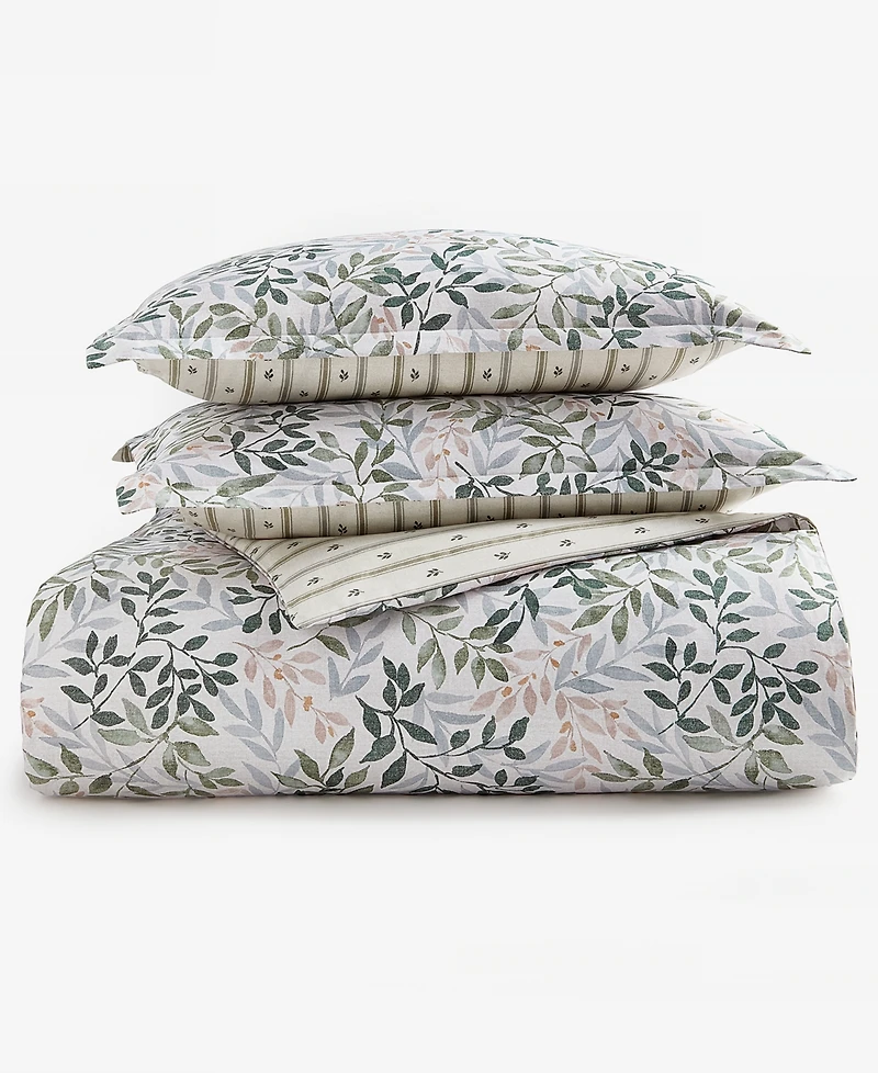 Charter Club Linden Vines 3-Piece Duvet Cover Set, Full/Queen, Macy's Exclusive