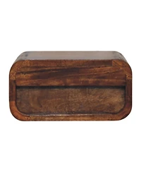 HomeRoots 12" Chestnut Solid Wood One Drawer Floating Nightstand