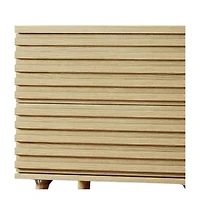 HomeRoots 23" Solid Wood Ribbed Texture Two Drawer Nightstand