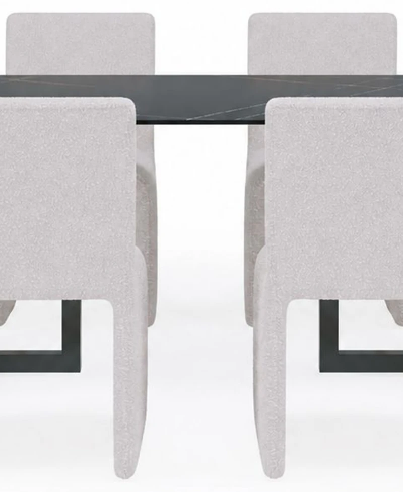 Furniture Emila 5-Pc. Dining Set (Rectangular Table & 4 Upholstered Chairs