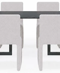 Furniture Emila 5-Pc. Dining Set (Rectangular Table & 4 Upholstered Chairs