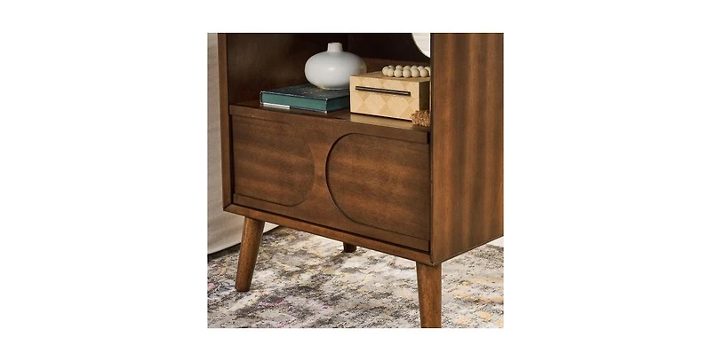 Lucky One Mid Century Nightstand with Charging Station