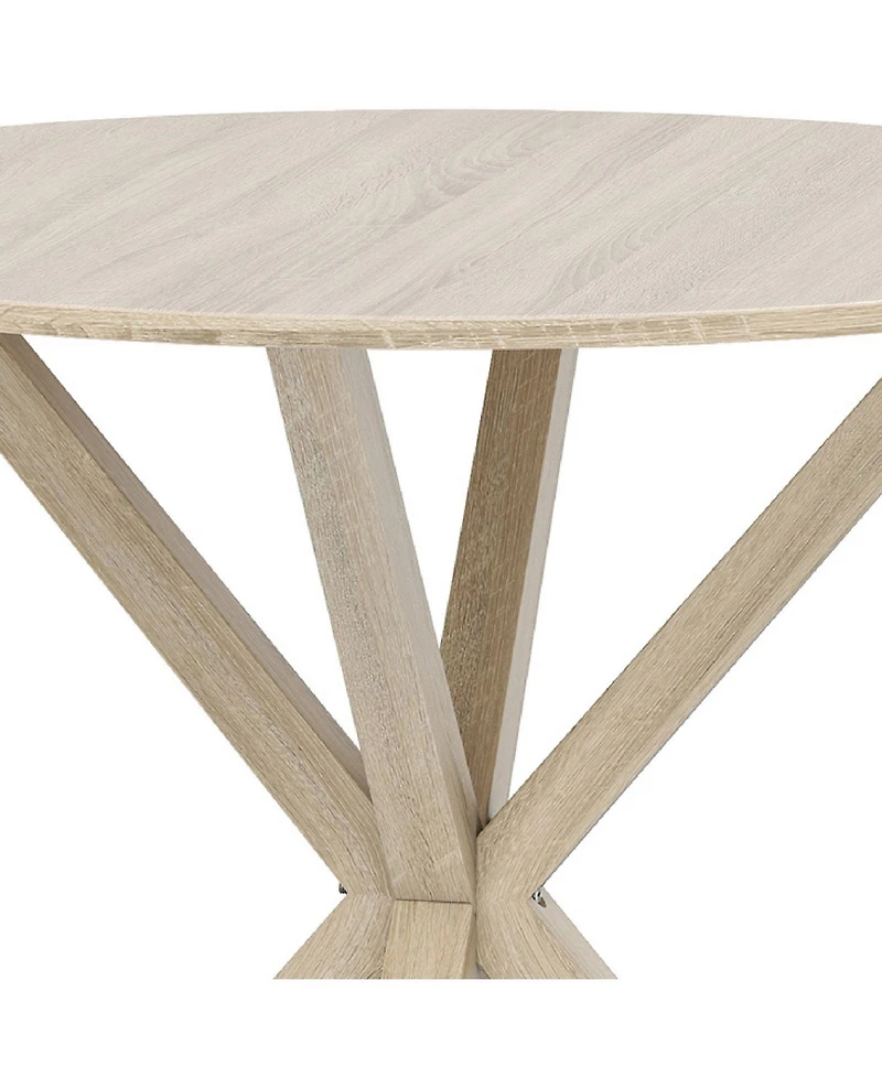 Slickblue Modern 36 Inch Wood Dining Table with Pedestal Base 2 to 4 Person Use