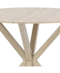 Slickblue Modern 36 Inch Wood Dining Table with Pedestal Base 2 to 4 Person Use