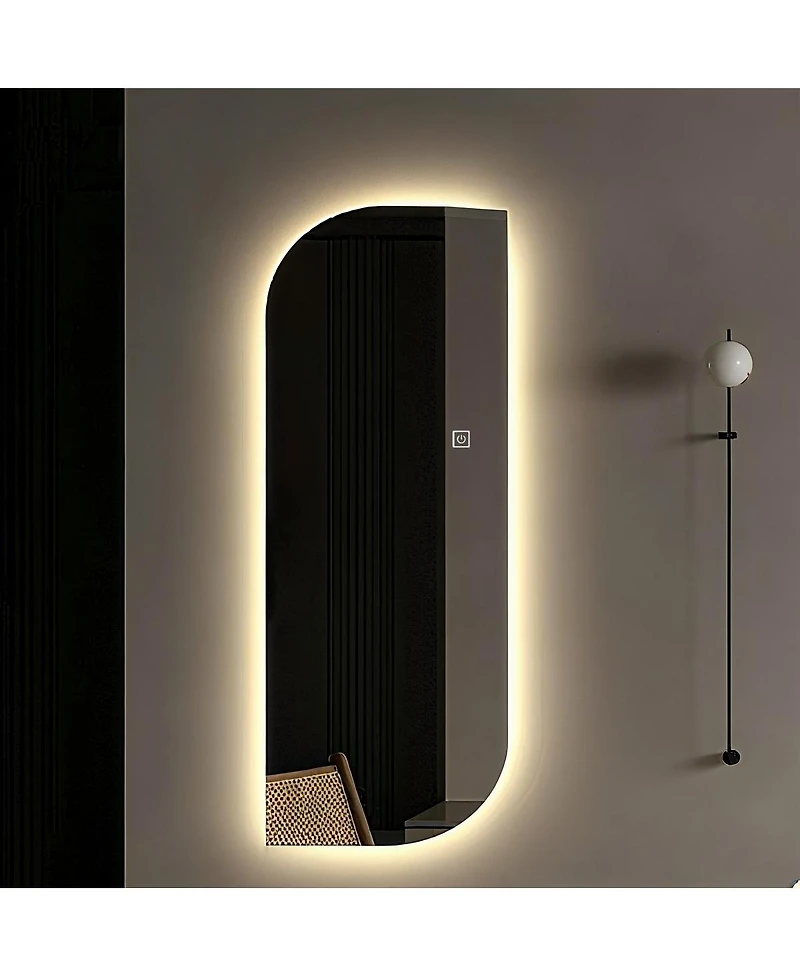 Laoties 65" x 21" Irregular Led Full Length Wall Mirror with Light, Modern Vanity Mirror for Bedroom and Dressing Room