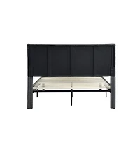 Lucky One Queen Size Upholstered Platform Bed Frame with Headboard, Strong Wood Slat Support, No Box Spring Needed, Easy Assembly