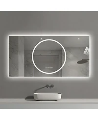 Laoties 48" x 24" Led Bathroom Vanity Mirror with Lights, Wall Mounted Anti-Fog Lighted Bathroom Mirror, Modern Makeup Mirror for Bathroom