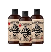 Johnny Slicks Beast Shower Set Shampoo, Conditioner and Body Wash 3 Piece Set Rugged Scent