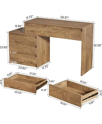 Tribesigns Computer Desk with 5 Drawers, Executive Home Office Desk, Study Writing Workstation