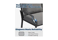 Aecojoy 4-Piece Outdoor Patio Furniture Set with Rocking Chair, Metal Conversation Bistro