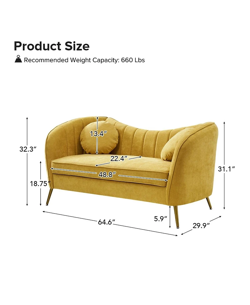 Hulala Home Sidwell Upholstered 64.6'' Loveseat