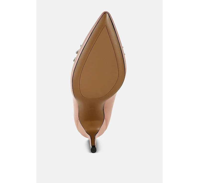 Rhodolia Diamante Brooch Detail Satin Pumps