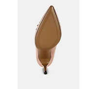 Rhodolia Diamante Brooch Detail Satin Pumps