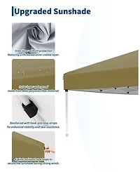 gaomon 10X10Feet Canopy Replacement Top with Silver Coated and Uv Protection Pop Up Tent Cover Waterproof (Top Only)