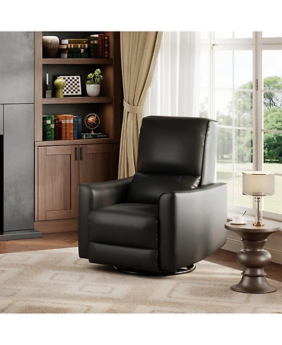 homfan Manual Swivel Rocking Recliner Chair – High Backrest, Padded Armrests, Lumbar Support, Ergonomic Single Sofa for Living Room, Nursery, or Home
