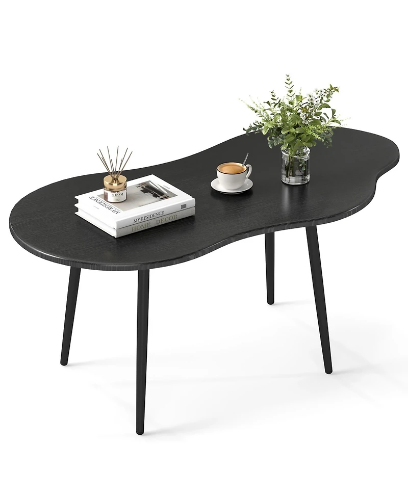 Slickblue Modern Cloud-Shaped Center Table with Sturdy Metal Frame Design
