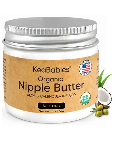 KeaBabies Organic Nipple Butter, Natural Cream Safe for Breastfeeding Moms, 2oz