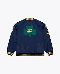 Mitchell & Ness Men's Navy Notre Dame Fighting Irish Double Clutch Lightweight Satin Full-Snap Jacket