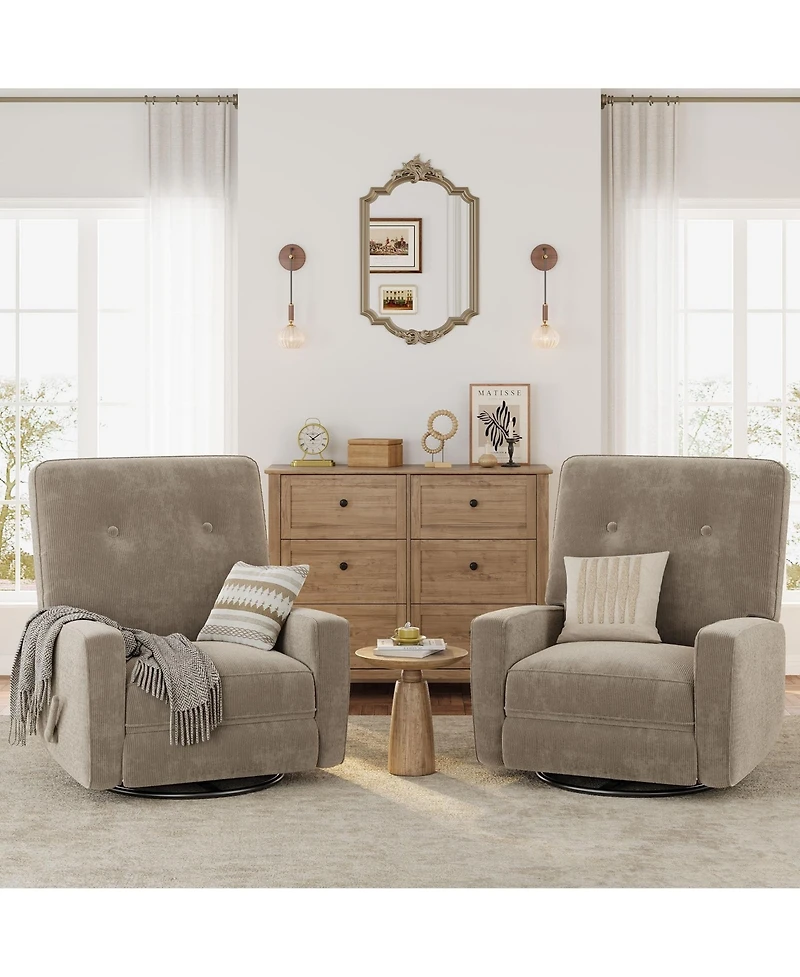 homfan Recliner Chairs, Swivel Rocker Recline, Glider Recliner Nursery Chair for Adults, 360degree(s) Swivel Glider Rocking Chair for Living Room