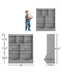 homfan Kids' Toy Storage Organizer with Multiple Compartments and Tilting Bins - Safe and Durable Children's Bookshelf for Playroom and Nursery