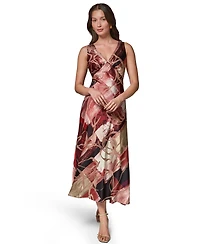 Donna Karan New York Women's Sleeveless Velvet Burnout Midi Slip Dress