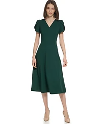 Calvin Klein Women's V-neck Tulip-sleeve Dress