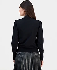 T Tahari Women's Contrast-Tipped Bow-Tie Sweater