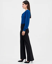 T Tahari Women's Ponte Pintuck Pull-On Pants